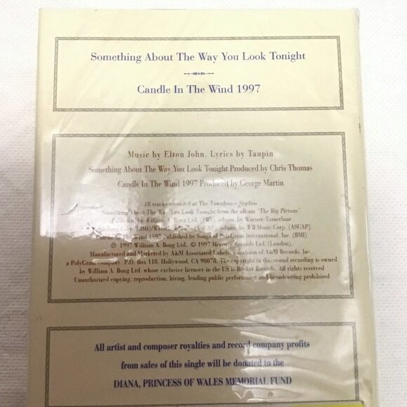 🌷Elton John Cassette Candle in The Wind 1997 Princess Diana SEALED - Picture 7 of 8